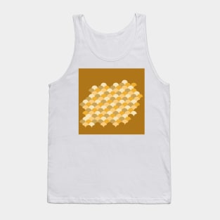 Japanese Golden Mermaid Scales Pattern Tank Top